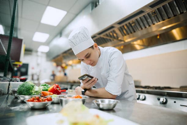 Cook reviewing their order dashboard